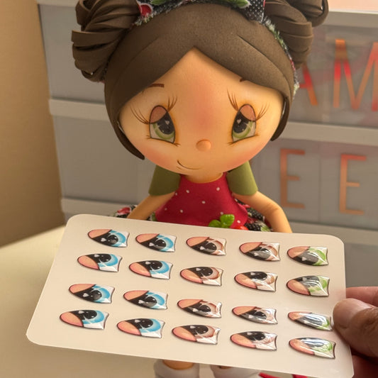 Pack 10 Pairs - Premium Resined Eyes for Fofuchas & Crafts | Ojitos Resinados 3D (1.7 x 1.2 cm)