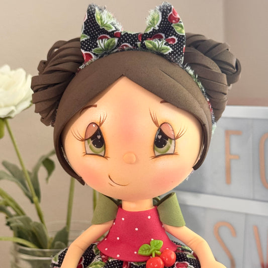 Fofucha Cereza – 9" Handcrafted Collectible Doll / Muñeca de Foamy Artesanal